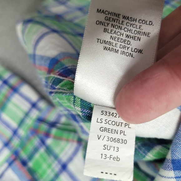 Banana Republic Mens‎ Button Down Shirt L Roll Tab Plaid Linen Cotton Blend - Picture 5 of 6